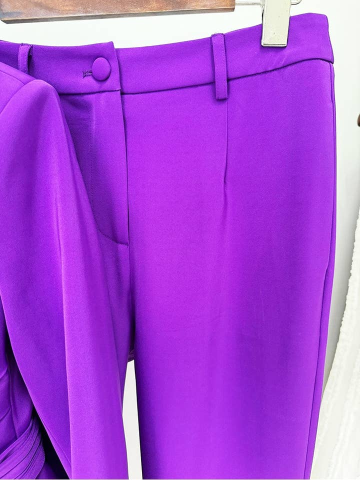 Productseeker - Wholesale Suit Set - Women's - SET103L Elegant Slim Fit Blazer & Pants Suit in Purple6