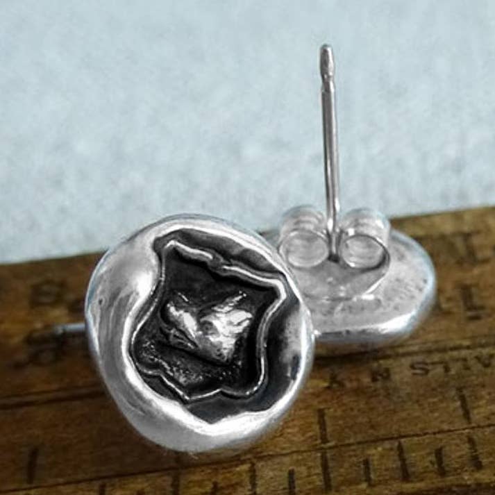 Warrior Wax Seal Earrings for wholesale by Plum and Posey