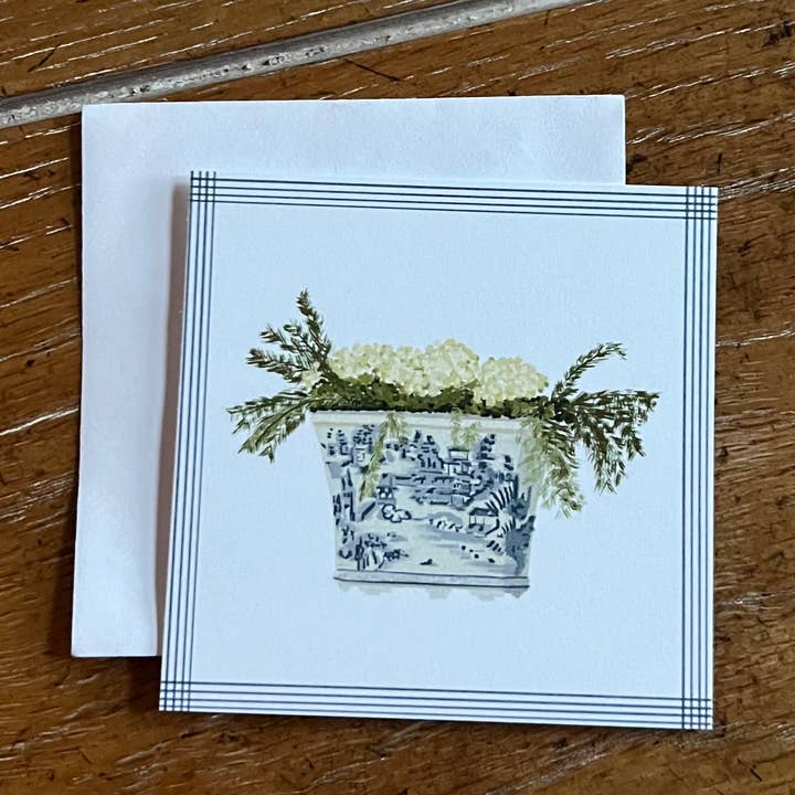 Tarjetas de regalo Flat Chinoiserie, 3 x 3, juego de 5 para venta al por mayor de Art and Soul