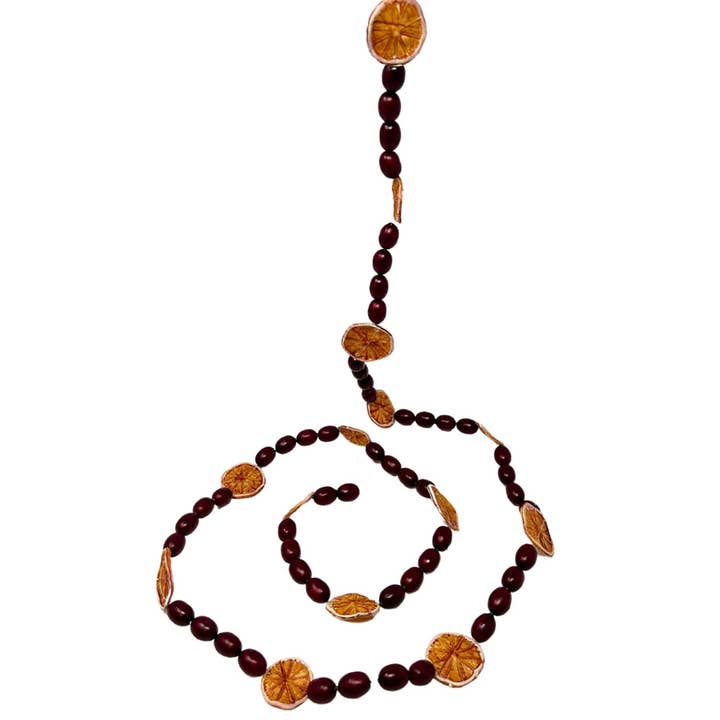 Orange Slice Berry Garland - Orange/Red 72” for wholesale by David Christopher's Collection