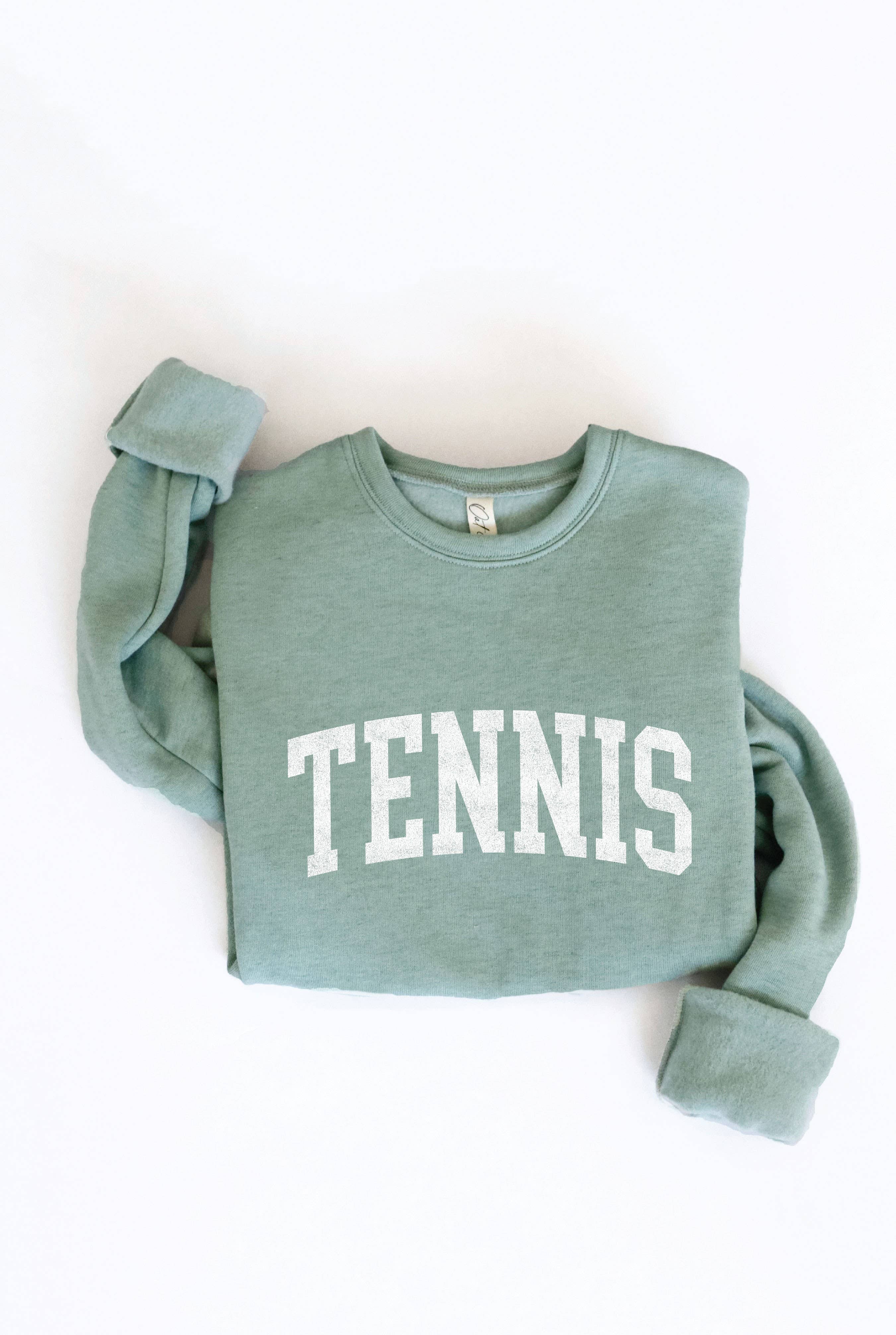 OAT COLLECTIVE – wholesale Sweatshirt med tryck - Dam – Unisex fleece-tröja med TENNIS-tryck, avslappnad passform9