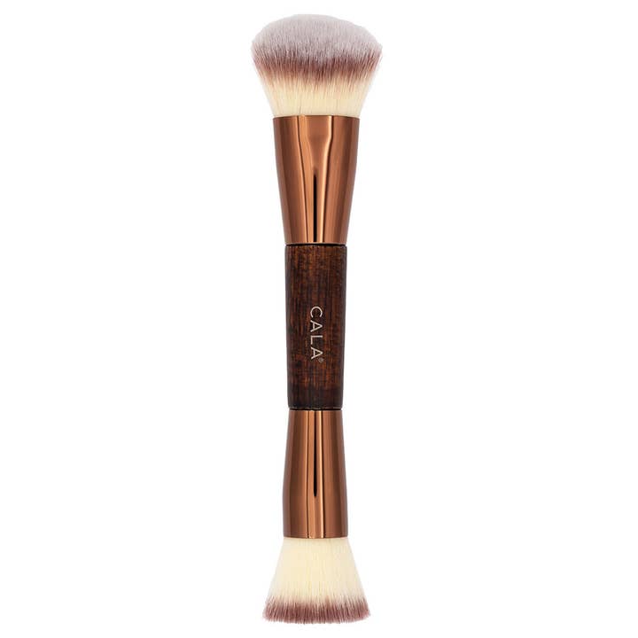 Sensibling Corp. - Wholesale Cheek/Face Makeup Brush - Bamboo Double Ended Foundation and Buffing Brush1