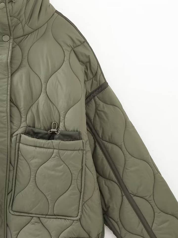 safistyle - Wholesale Jacket - Women's - Quilted High-Collar Oversized Jacket14