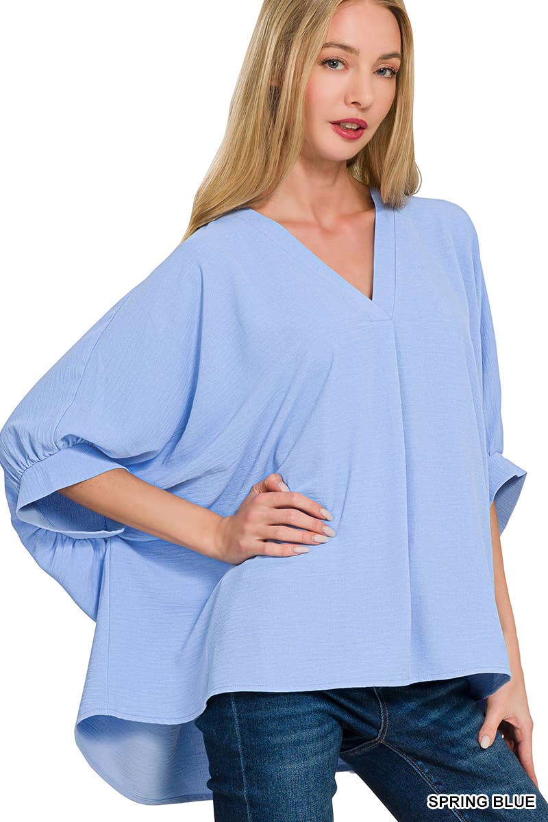 Vanilla Monkey – Engroshandel Bluse - Dame – Vævet Airflow V-hals Puffetrøje med halve ærmer12