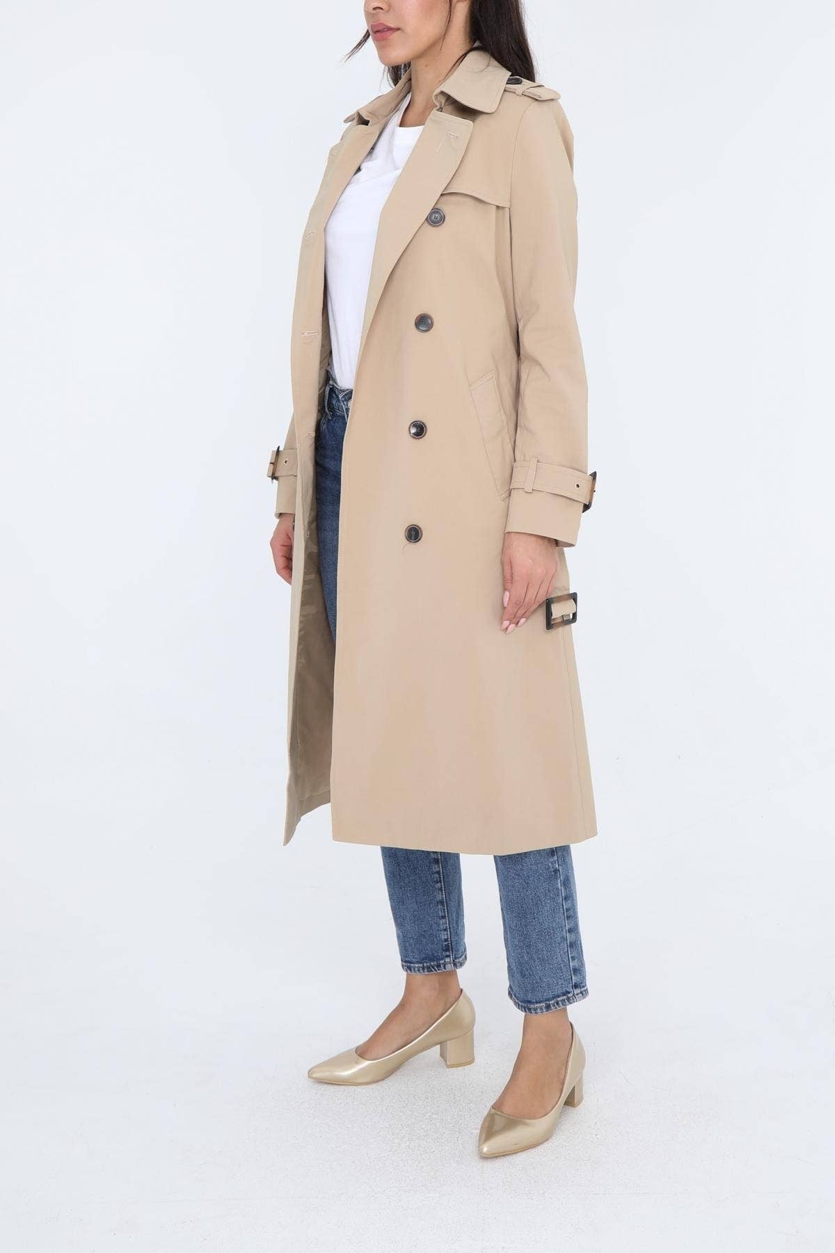 Attentif Paris - Wholesale Trench Coat - Women's - Long trench coat with cotton belt9