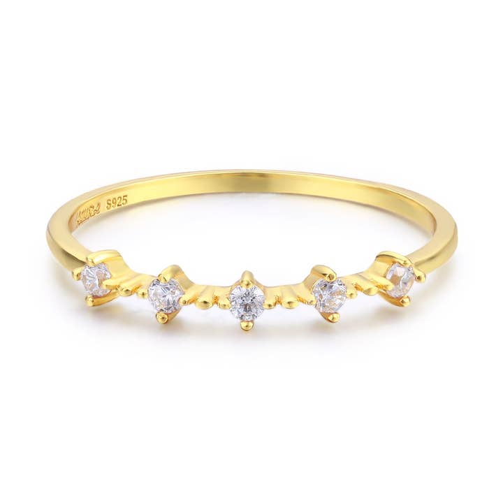 White Topaz Celestial Ring (Yellow Gold) for wholesale by Azura Jewelry