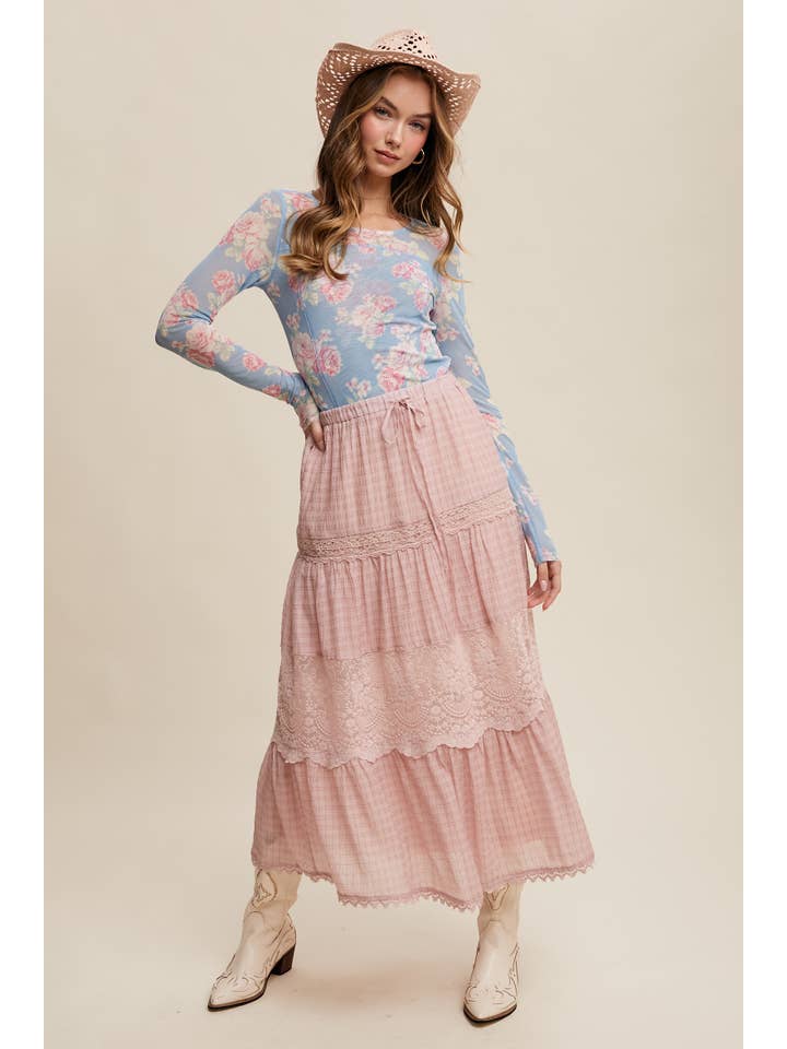 Listicle - Wholesale T-Shirt - Women's - Floral Mesh Long Sleeve Layering Top6