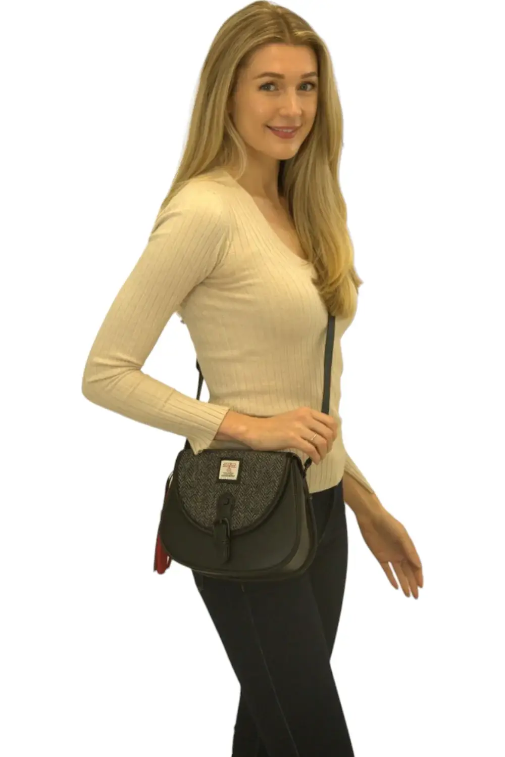 Patrick King Woollen Company - Wholesale Top Handle Bag - Women's - Harris Tweed Saddle Bag - Grey2