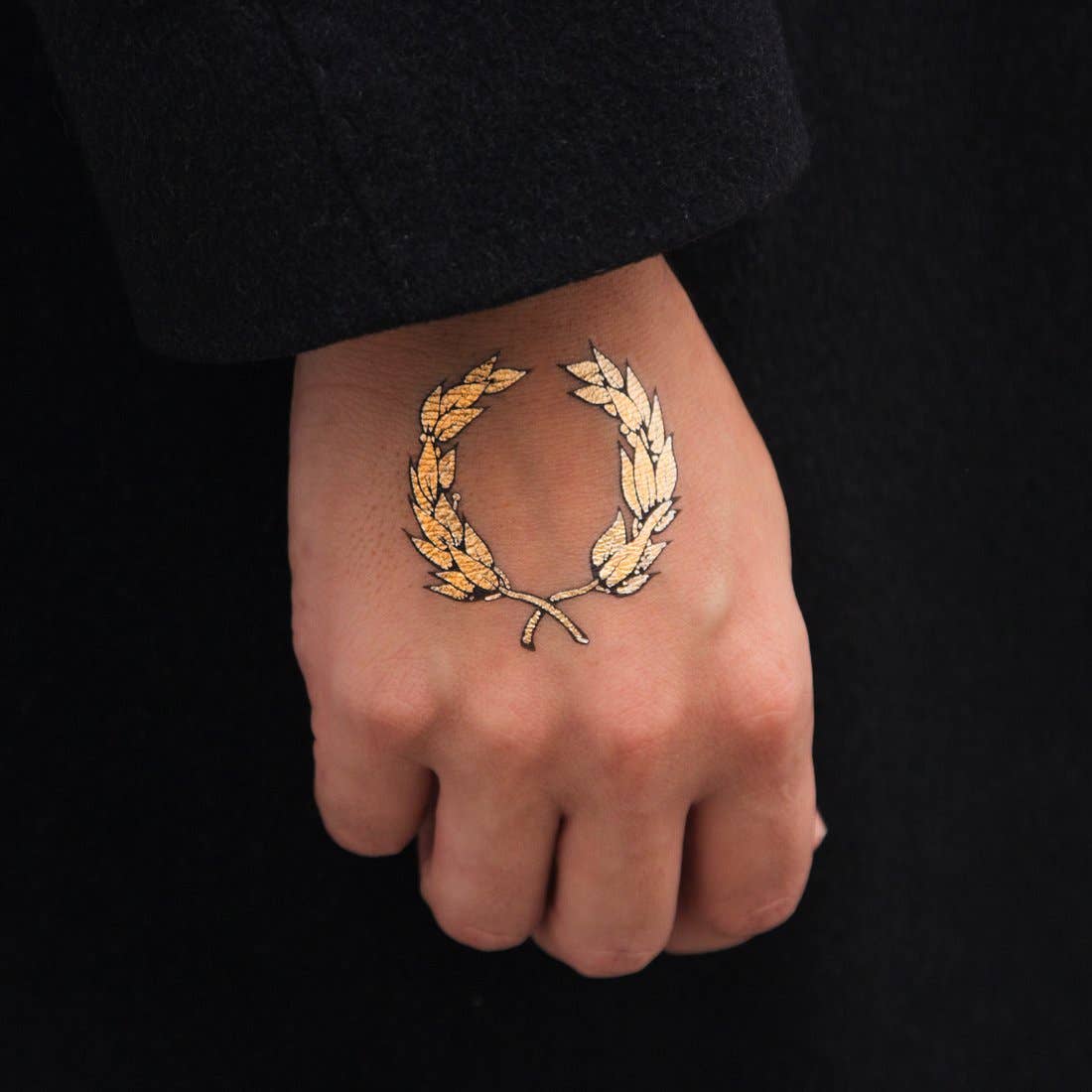 Tattoonie - Wholesale Temporary Tattoo - Laurel Gold Tattoo (pack of 2)0