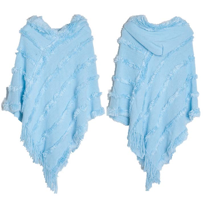 ACCITY - Wholesale Cape - Women's - HOODED CAPE WITH FRINGED HEM SCARVES_CWASC01186