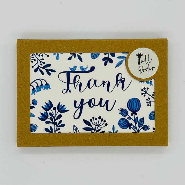 Juego de Tarjetas de Agradecimiento - Flores Azules para venta al por mayor de Tall Order