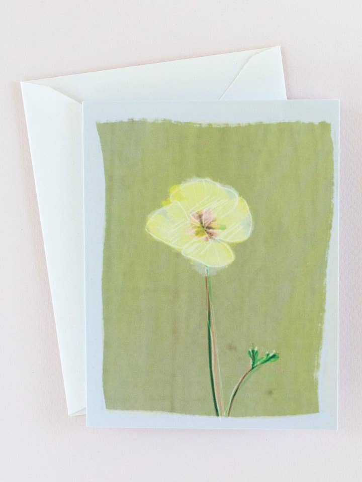 Poppy Blank Botanical Note Card for wholesale by Gather Goods Co - Cards, Coasters, Tea Towels, Art, Mugs