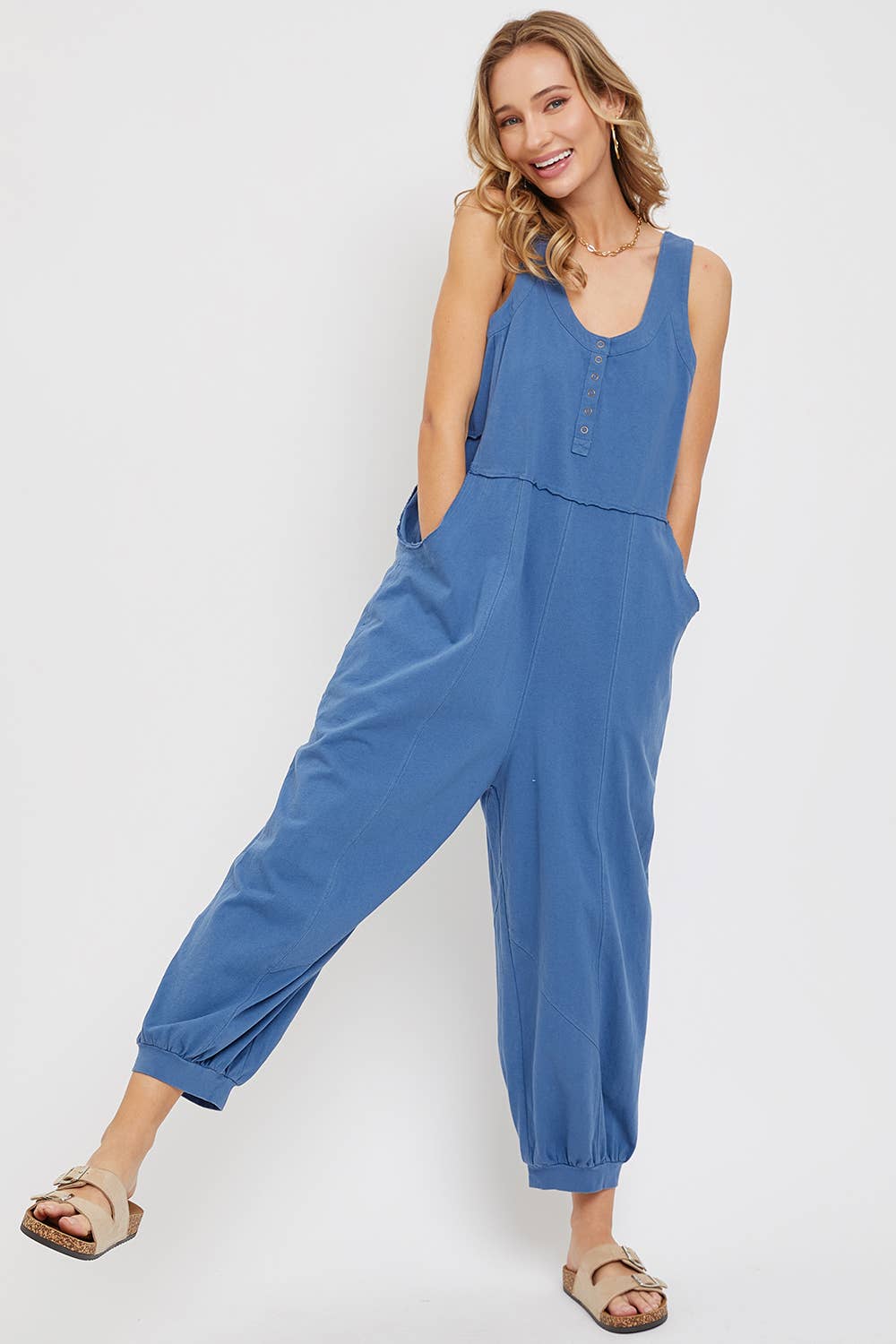 Sweet Lovely by Jen - Wholesale Jumpsuit - Women's - COTTON WASHED SLOUCHY JUMPSUIT29