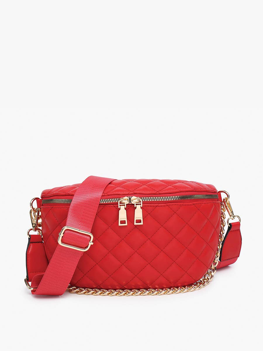 Jen & Co. - Wholesale Belt Bag - Women's - M2402 Sylvie Quilted Belt Bag with Chain Strap3