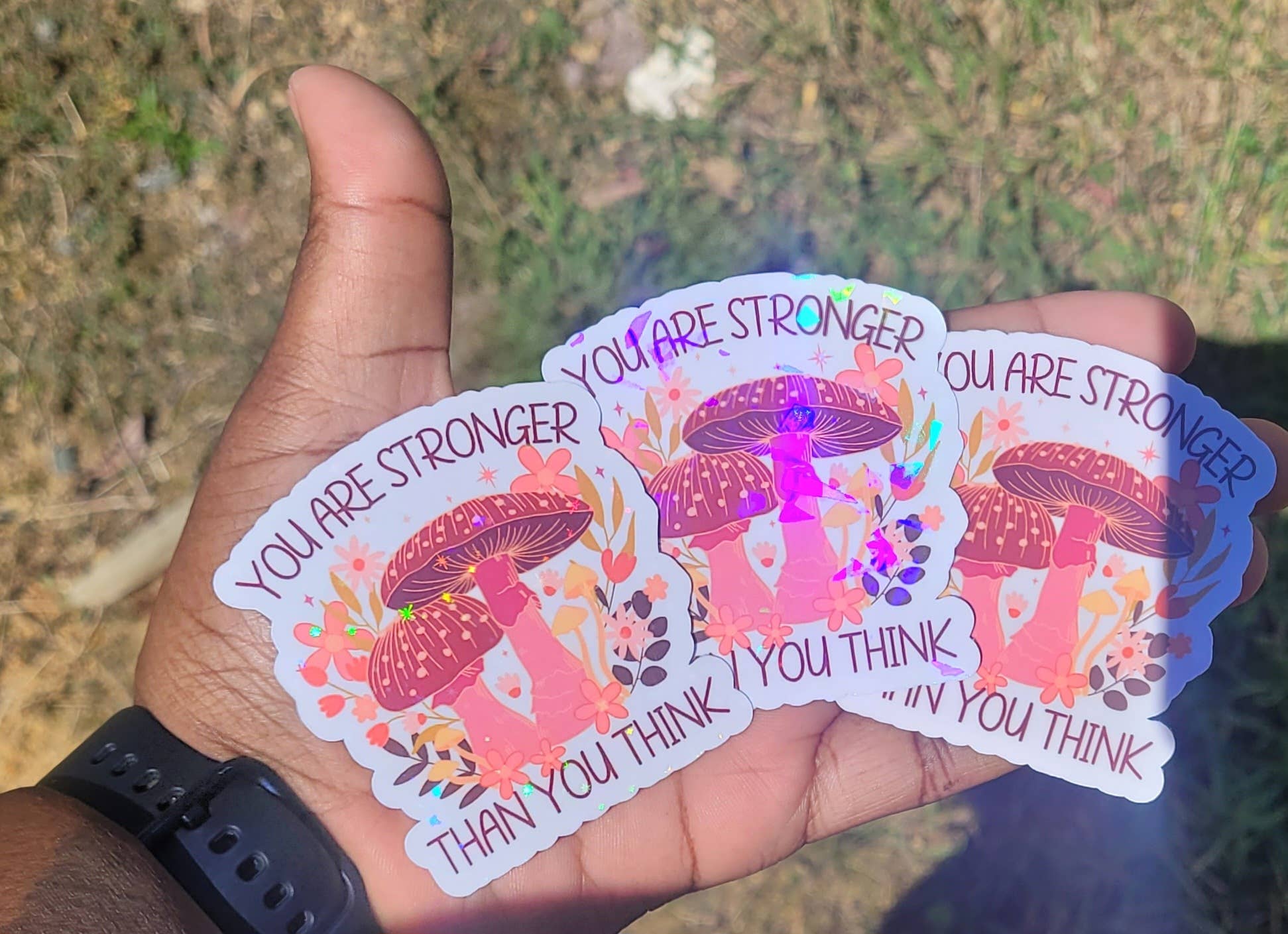 Self Care Tribe - Vente Autocollant - Autocollant holographique « Vous êtes plus fort que vous ne le pensez »1