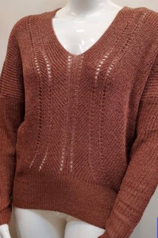 Curve Market - Wholesale Knit Sweater - Women's - PLUS SIZE V NECK KNIT SWEATER6