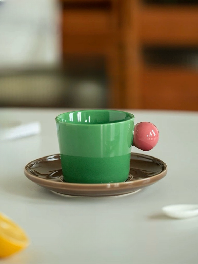 INSPECIAL HOME - Wholesale Coffee Mug - Handmade Cute Whimsical Coffee Espresso Mug With Saucer14