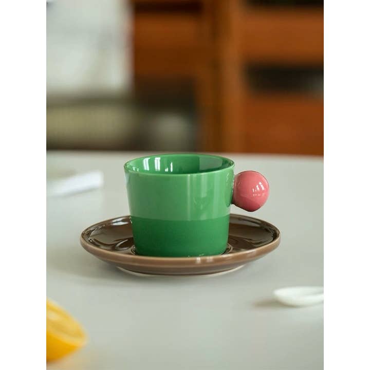 INSPECIAL HOME - Wholesale Coffee Mug - Handmade Cute Whimsical Coffee Espresso Mug With Saucer14