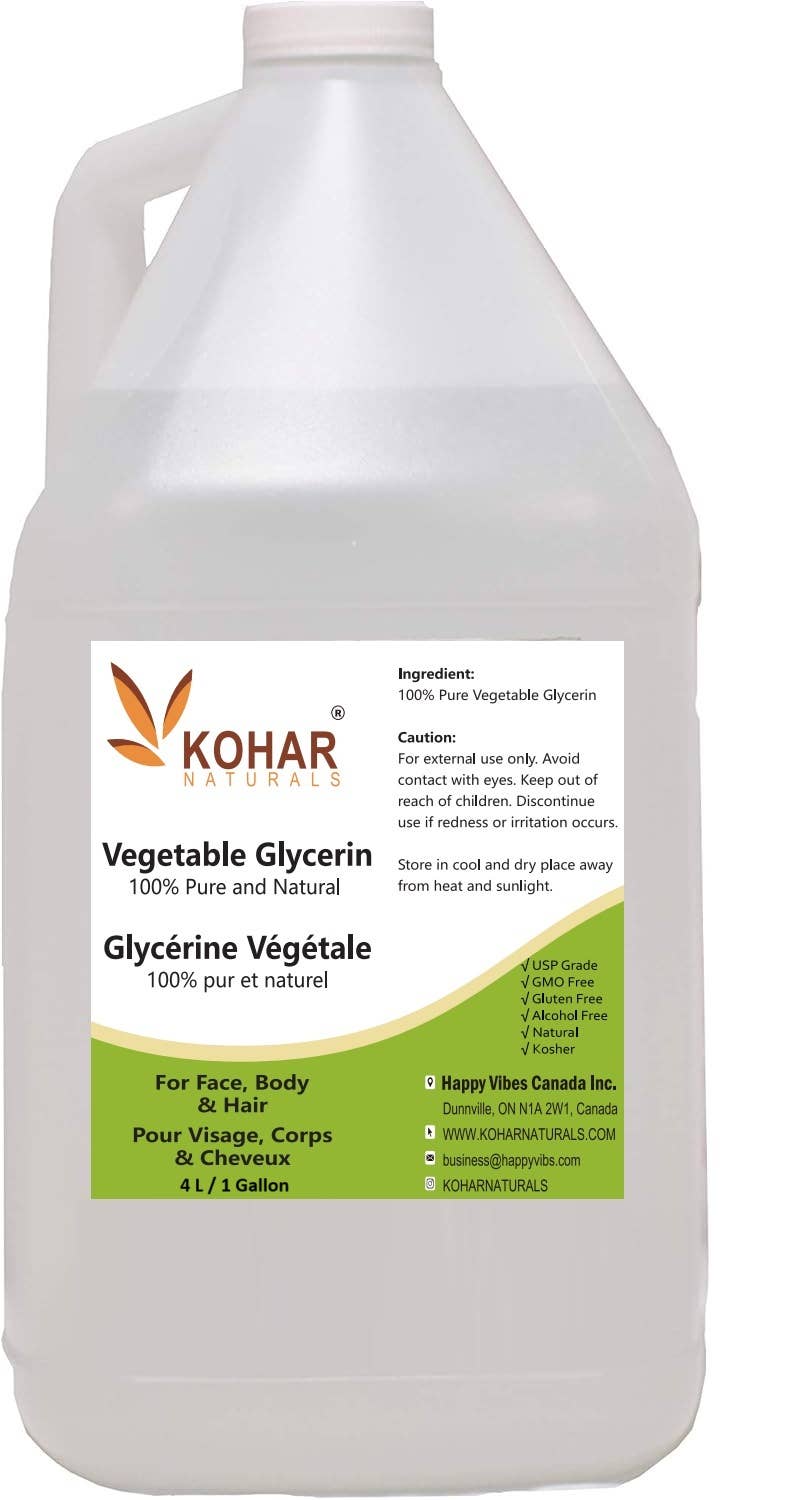 KOHAR NATURALS - Wholesale Facial Serum/Concentrate - Vegetable Glycerin USP, Kosher, Vegan, 1 gallon1