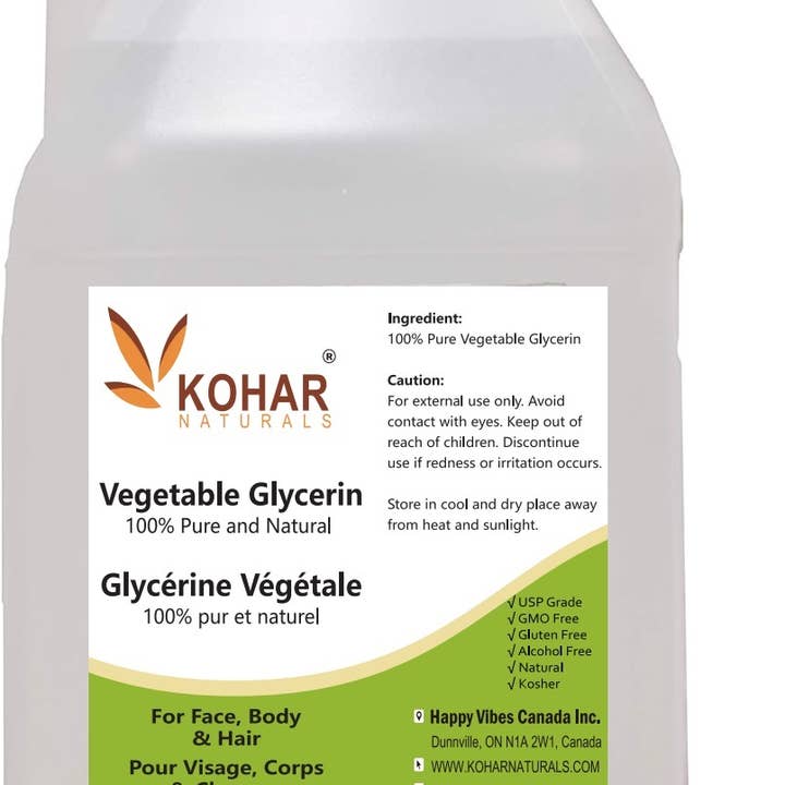 KOHAR NATURALS - Wholesale Facial Serum/Concentrate - Vegetable Glycerin USP, Kosher, Vegan, 1 gallon1