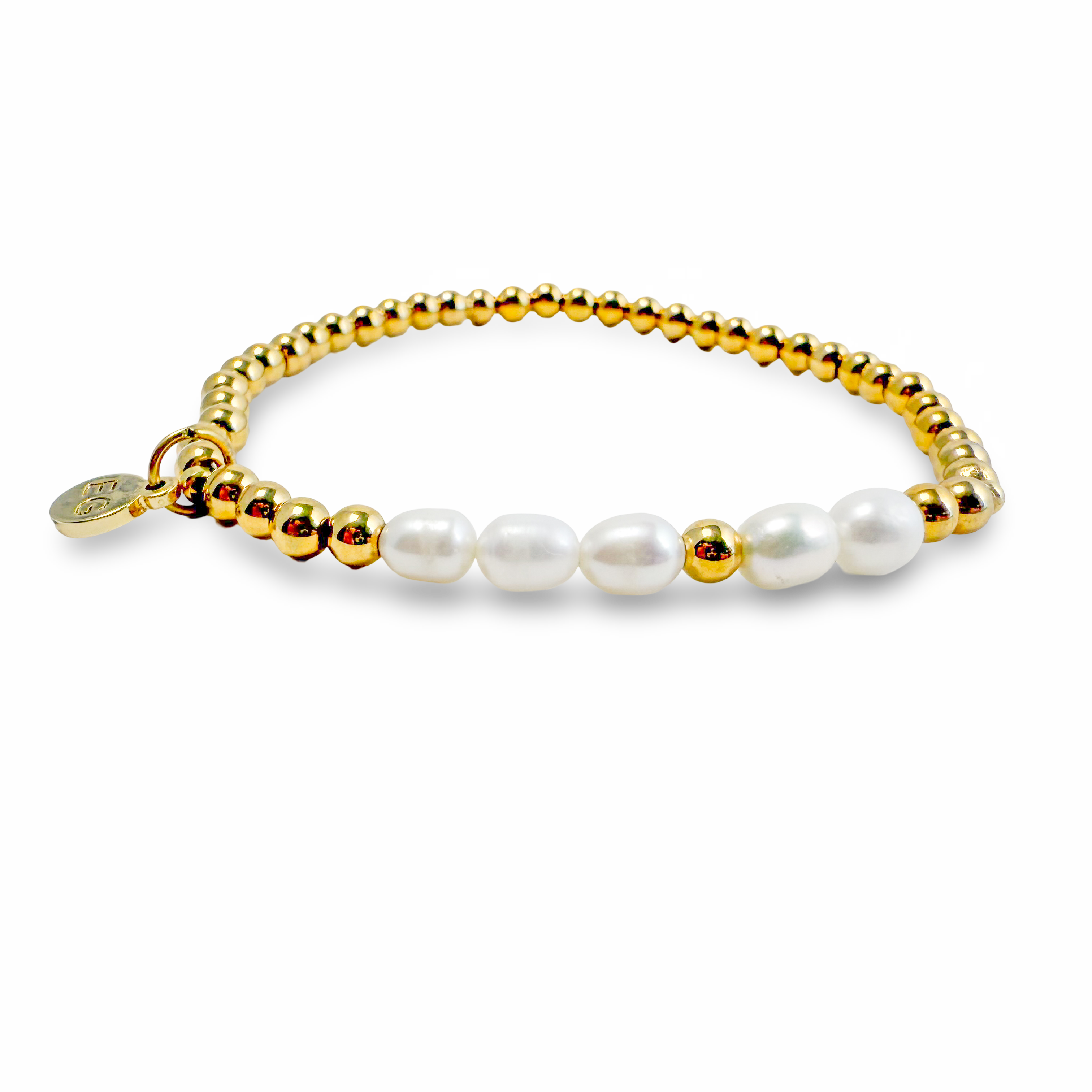 ETHICGOODS - Wholesale Beaded Bracelet - Morse Code Pearl & Gold Waterproof Beaded Bracelet | LOVE3