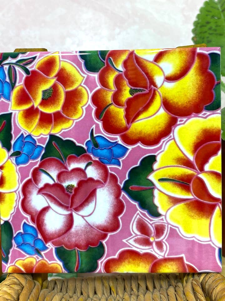 Pink Tehuana Tile / Coaster for wholesale by Very That