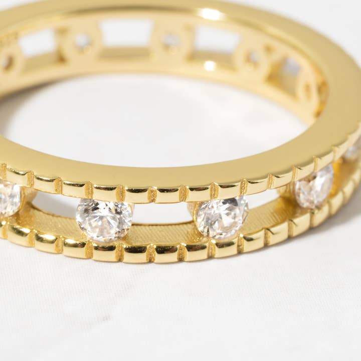 Sami Jewels - Vendita all'ingrosso Anelli multipietra - Anello Double Eternity con borchie6