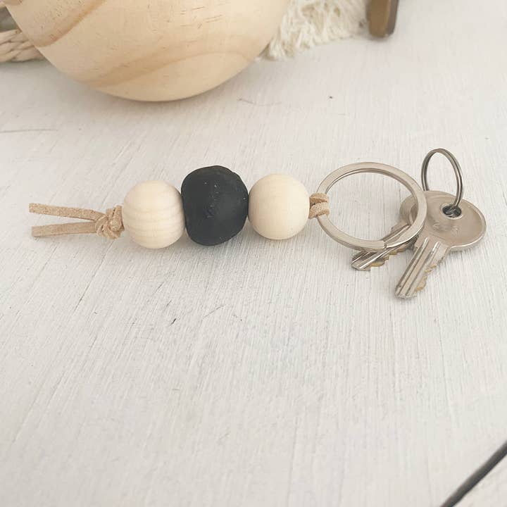 Simply Styled Art - Vente Porte-clés – femme - Porte-clés Boho Perles de Verre de Mer Noire1
