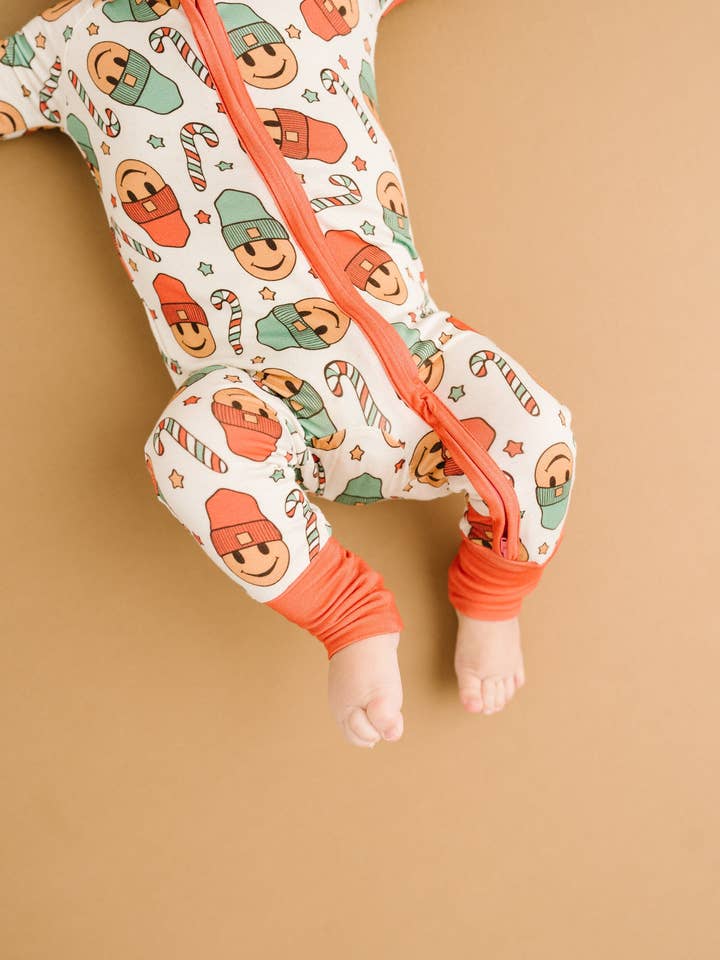 Little One Shop - Wholesale Sleepsuit - Baby - Christmas Smiley Bamboo Sleeper