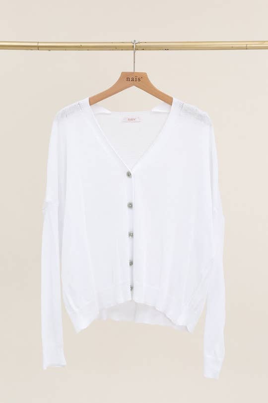 NAÏS PARIS - Wholesale Cardigan - Women's - V-neck buttoned cardigan in 100% cotton1