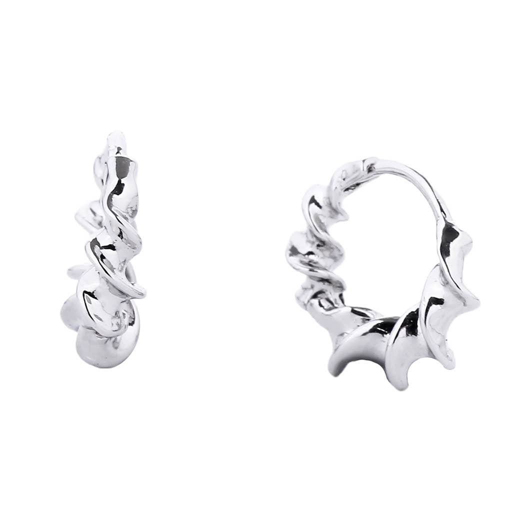 Fashion City - Wholesale Hoop Earrings - 14K Gold Dipped Twisted Hoop Earrings1