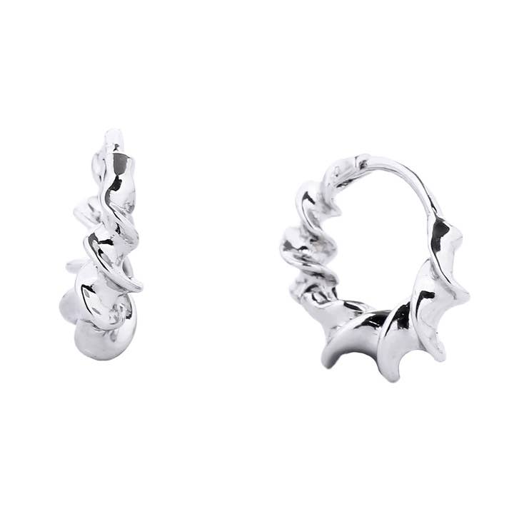 Fashion City - Wholesale Hoop Earrings - 14K Gold Dipped Twisted Hoop Earrings1