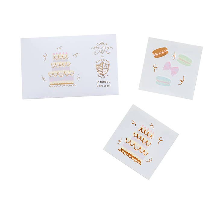 Jollity & Co. + Daydream Society - Vente Tatouage temporaire – enfant - Tatouages temporaires Let Them Eat Cake - Paquet de 2