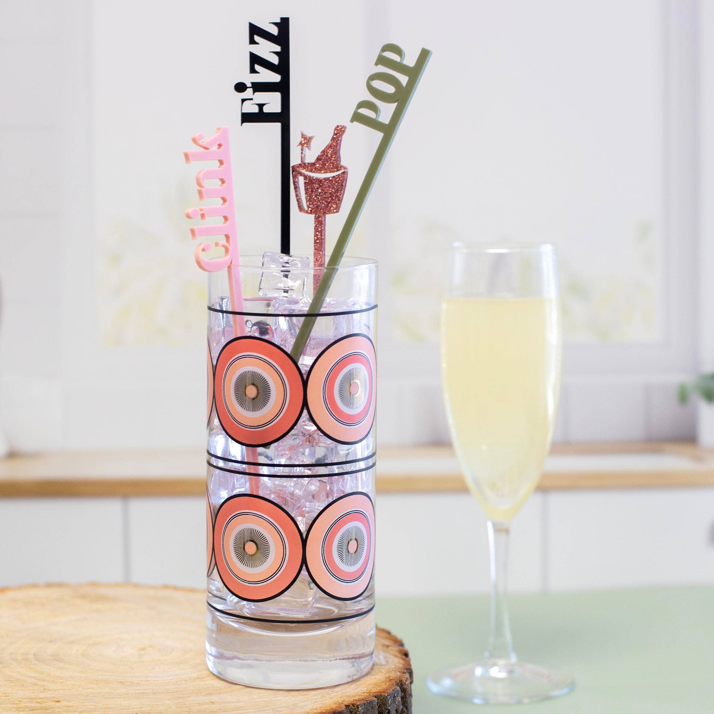 Mod Lounge Paper Company - Wholesale Drink Stirrer - Pop Clink Fizz Acrylic New Years Swizzle Stix Drink Stirrers1