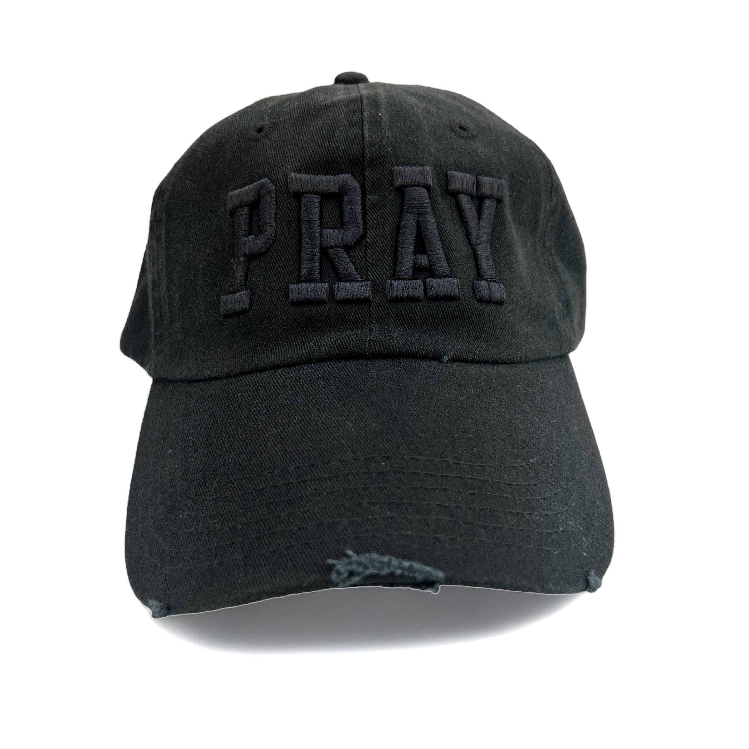 Never Lose Hope Designs - Wholesale Baseball Cap - Unisex - PRAY Baseball Hat - Black (Pack of 4)