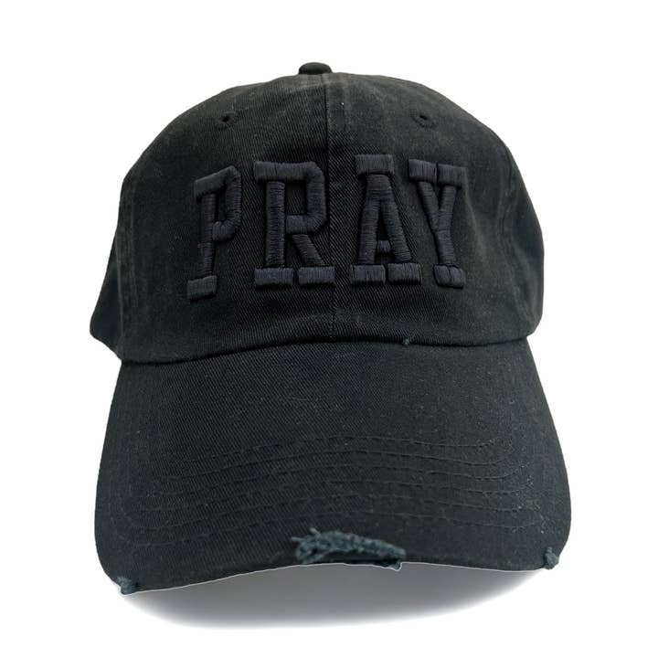 Never Lose Hope Designs - Wholesale Baseball Cap - Unisex - PRAY Baseball Hat - Black (Pack of 4)0