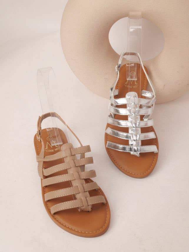 BELLICY / Cink-me - Vendita all'ingrosso Sandali - Donna - Sandali bassi in similpelle a punta aperta con fibbia aj, YU9T-53