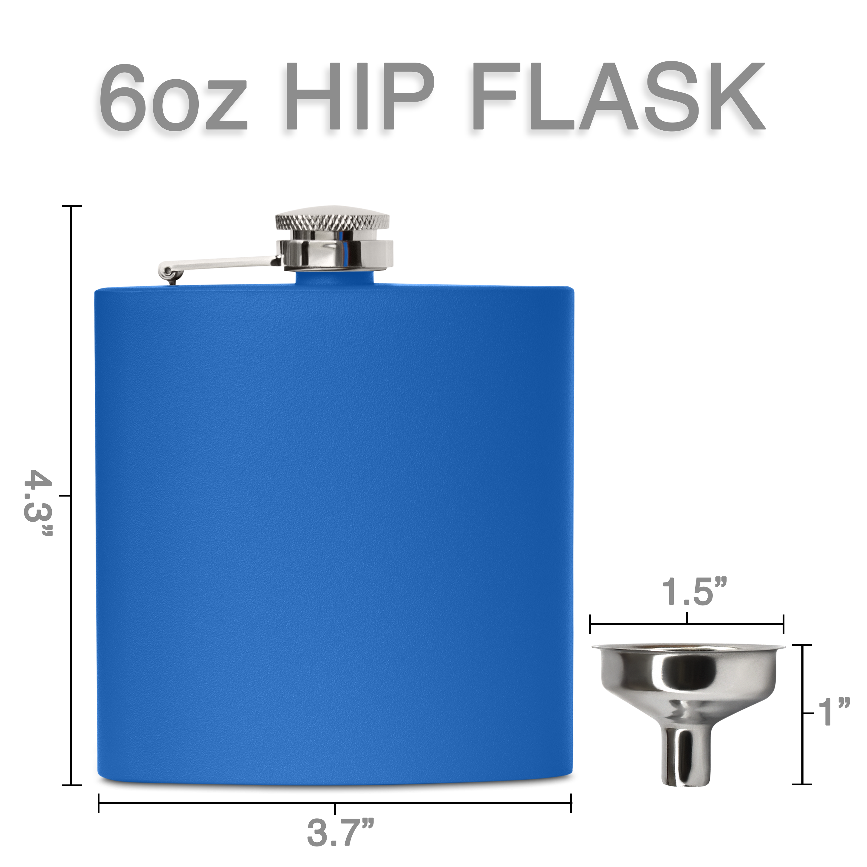 Clear Water Home Goods - Vente Flasque - Flacon à hanche en acier inoxydable de 6 oz avec entonnoir | Flacon revêtu de poudre11