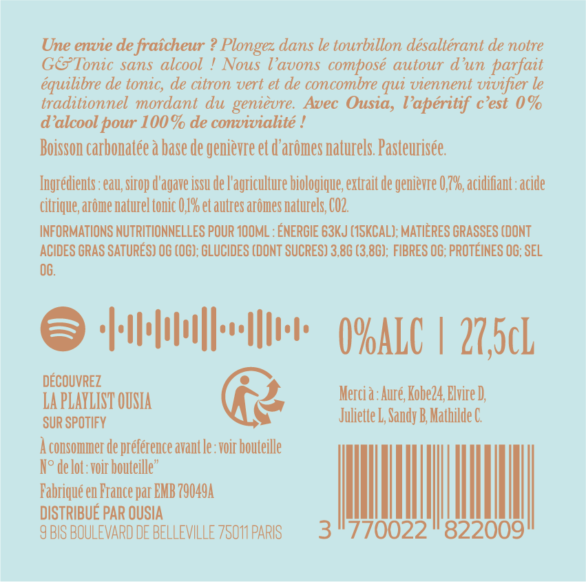 Ousia - Wholesale Non-Alcoholic Aperitif/Mocktail - Ousia G&Tonic 0% (alcohol-free)4