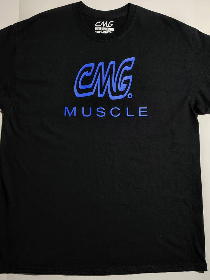 Custom Muscle Garage CMG - Wholesale Screen Printed T-Shirt - Men's - CMG Blue Muscle Men's T-shirt