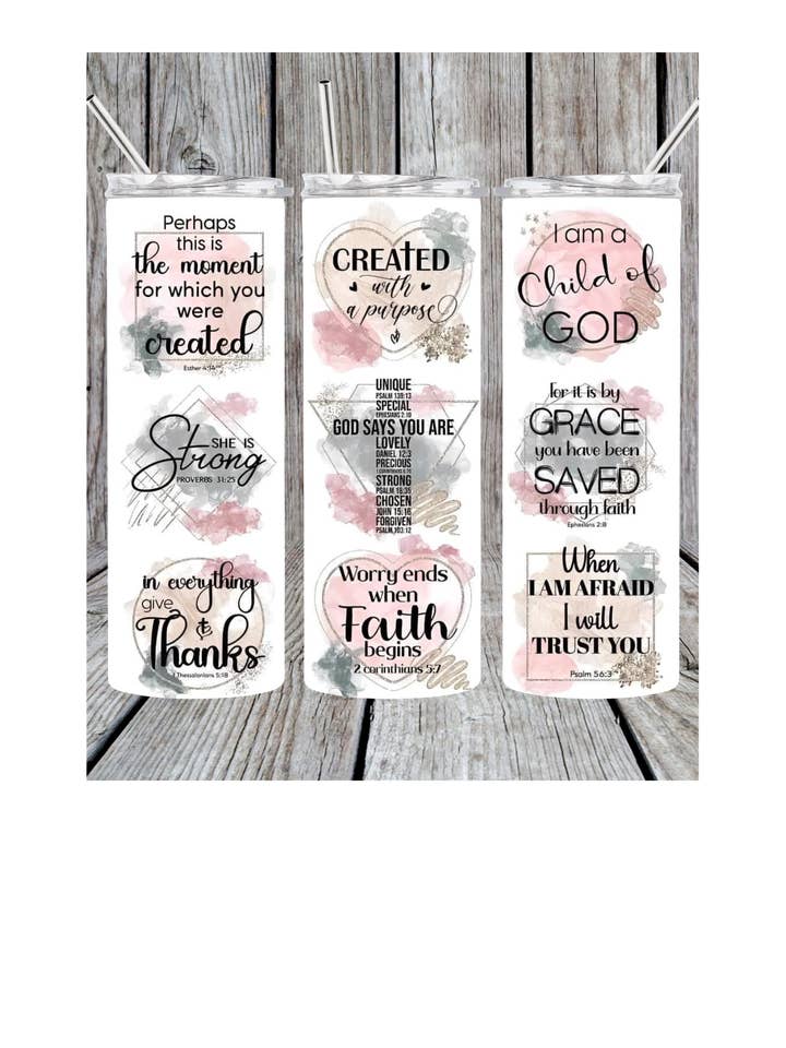 Faith tumbler for wholesale by Eclectic Wallflower Boutique