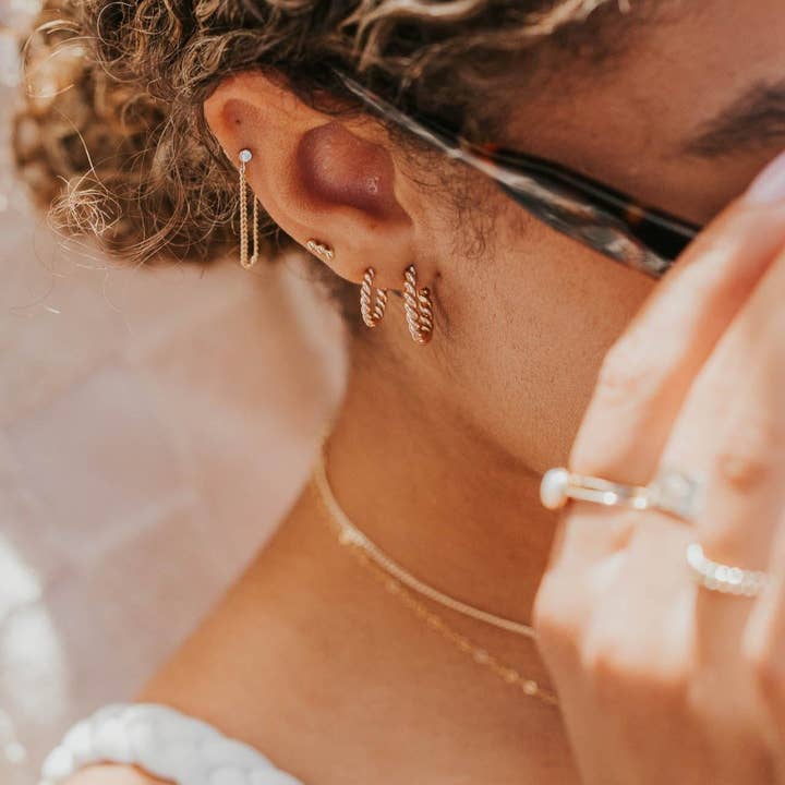 Hello Adorn - Wholesale Hoop Earrings - Ophelia Hoops | 14kt Gold Fill + Sterling Silver4