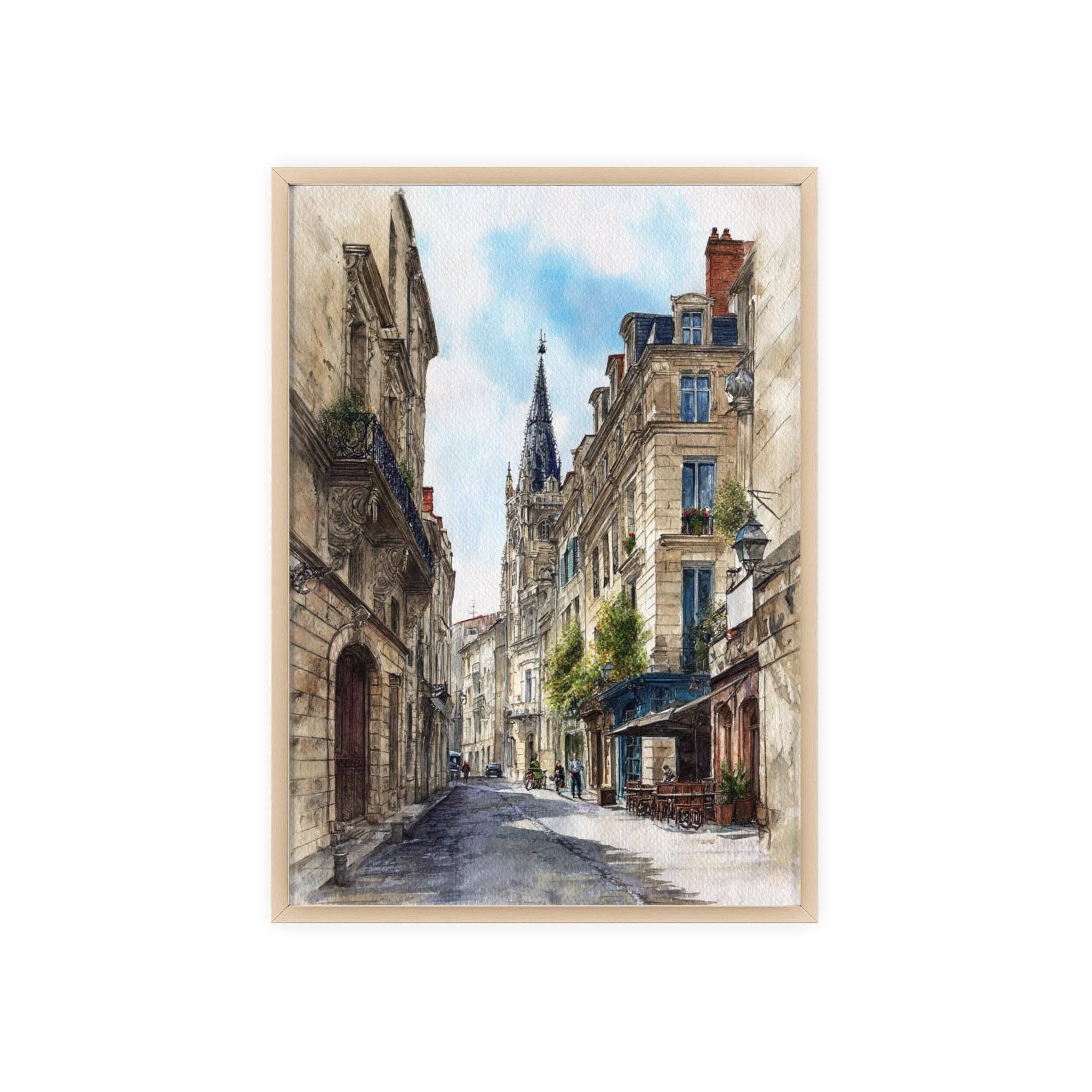 Premium Travel Art – Impressão artística por atacado – Arte em Aquarela de Bordeaux Impressão de Viagem Bordeaux França Obra de Arte de Bordeaux França Decoração França Arte de Parede Bordeaux FR6