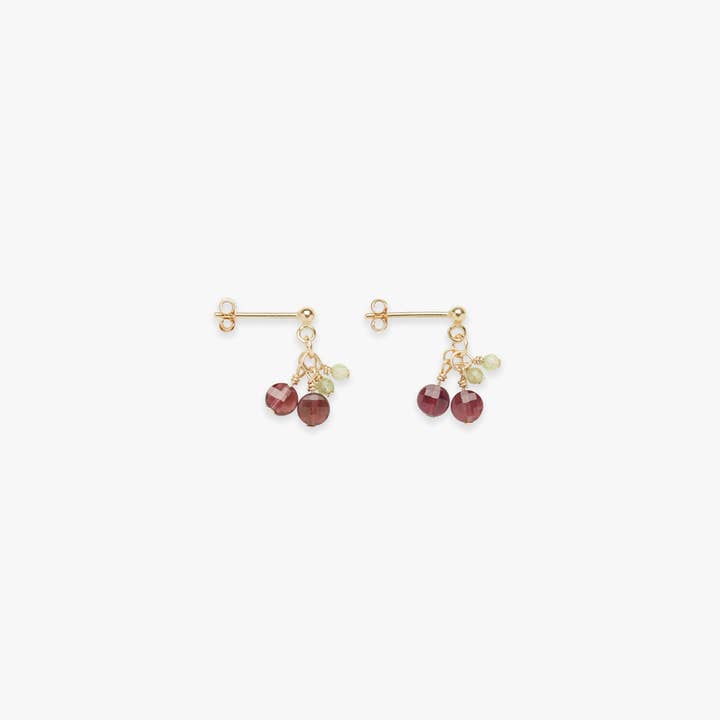 Mini cherry stud earring gold filled for wholesale by Koi Atelier