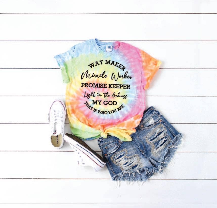 Inked Up Apparel - Wholesale T-Shirt (Graphic) - Unisex - Tie Dye Waymaker Graphic Tee0