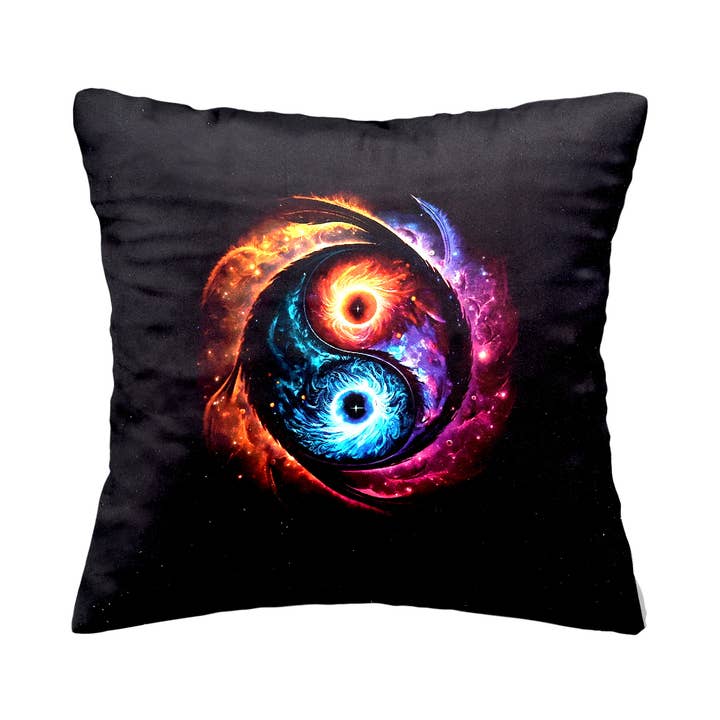 Ying Yang in the Universe Velvet Suede Cushion Cover #11 for wholesale by Vrinda