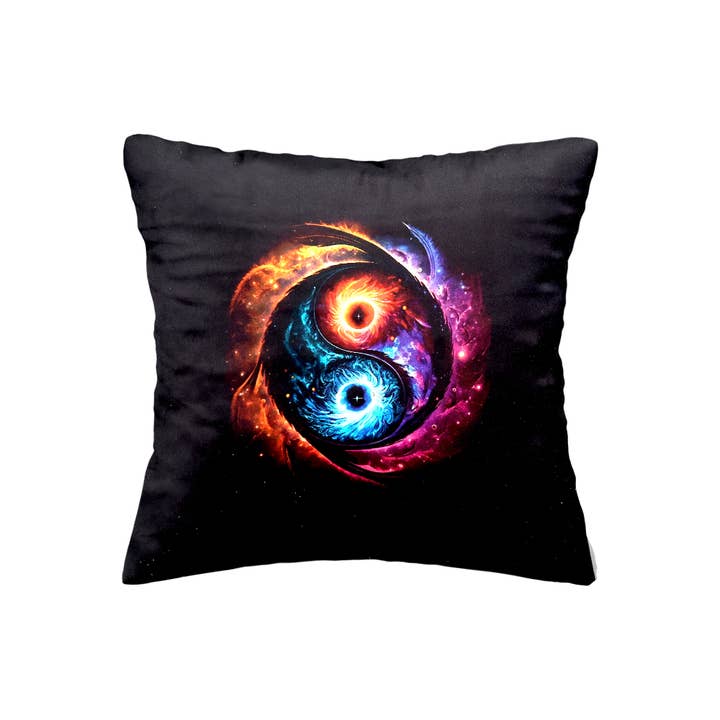 Ying Yang in the Universe Velvet Suede Cushion Cover #11 for wholesale by Vrinda