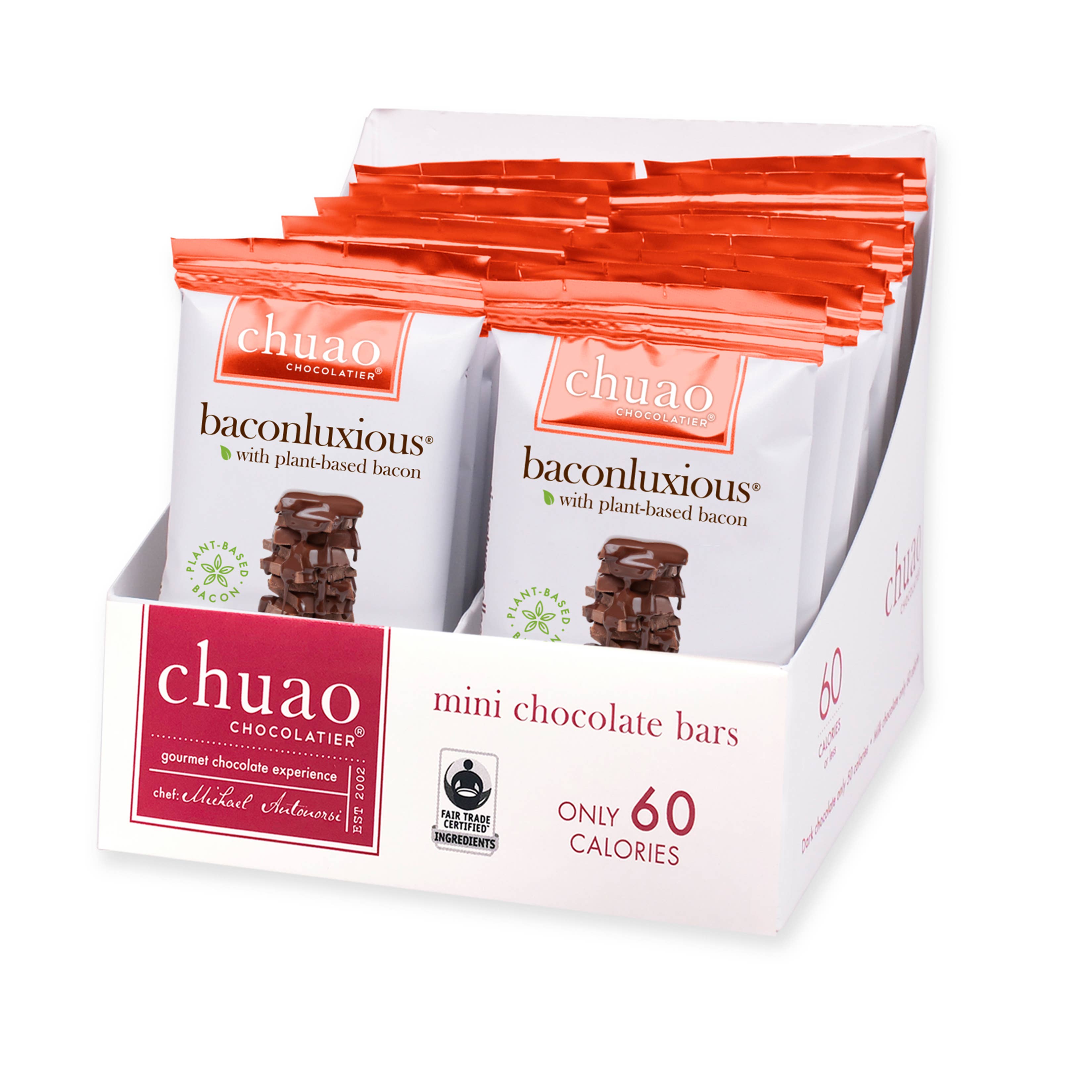 Chuao Chocolatier - Wholesale Chocolate Bar - Baconluxious With Plant-Based Bacon - Caddie Mini Bar