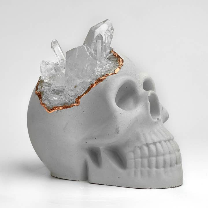 Roher, klarer Quarz-Schädelkopf, natürlicher Kristallschädel für den Großhandel von Planters Made in the USA