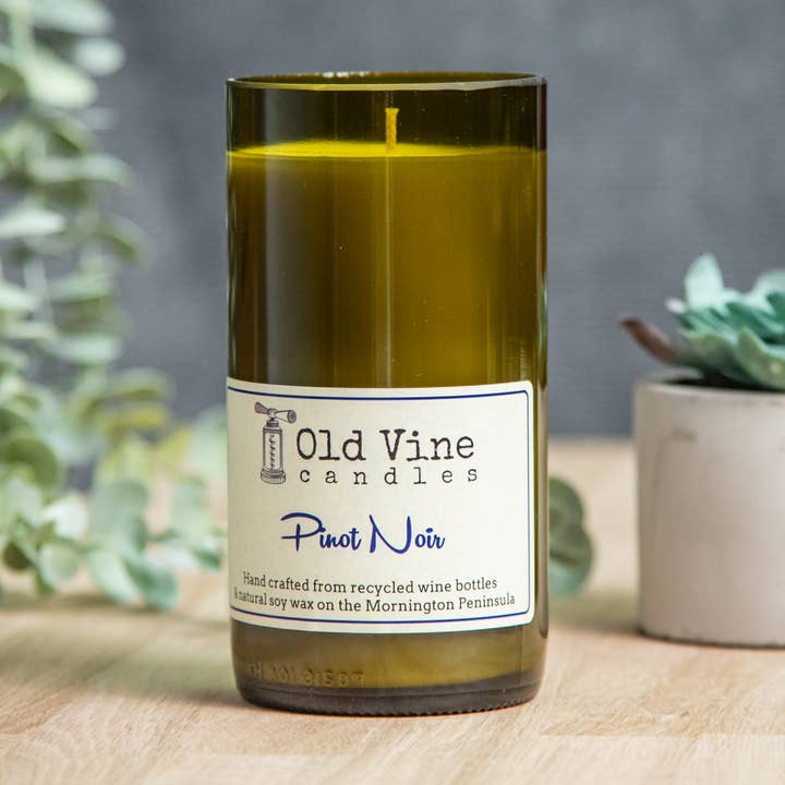 Old Vine Candles - Wholesale Jar/filled candle - 'Pinot Noir' Recycled Wine Bottle Candle0